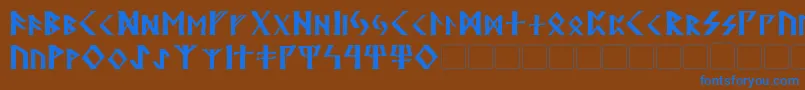 フォントKehdrai – 茶色の背景に青い文字