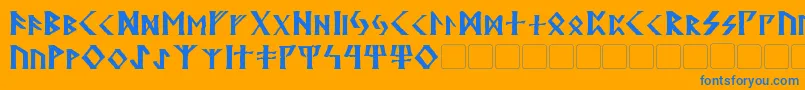 Kehdrai Font – Blue Fonts on Orange Background