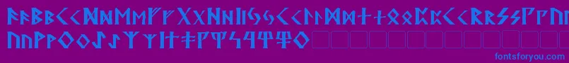 フォントKehdrai – 紫色の背景に青い文字