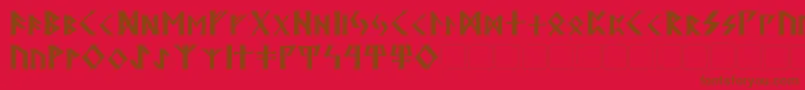 フォントKehdrai – 赤い背景に茶色の文字