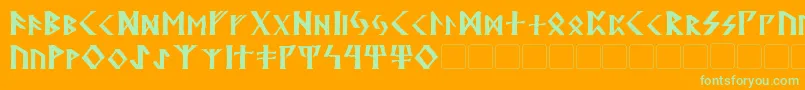Kehdrai Font – Green Fonts on Orange Background