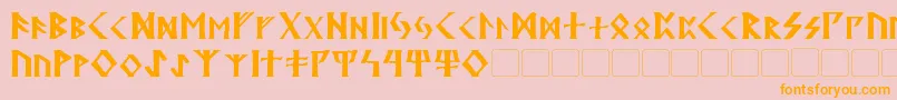 フォントKehdrai – オレンジの文字がピンクの背景にあります。