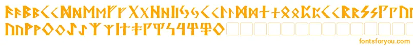 フォントKehdrai – 白い背景にオレンジのフォント