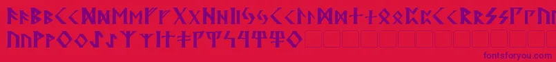Kehdrai-Schriftart – Violette Schriften auf rotem Hintergrund