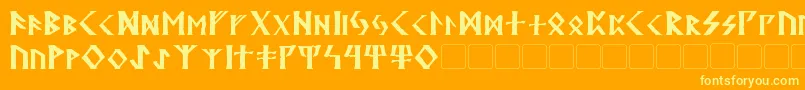 Kehdrai Font – Yellow Fonts on Orange Background