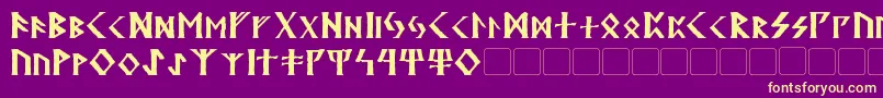 フォントKehdrai – 紫の背景に黄色のフォント