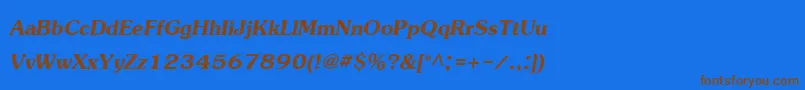 JasmineupcBoldItalic Font – Brown Fonts on Blue Background