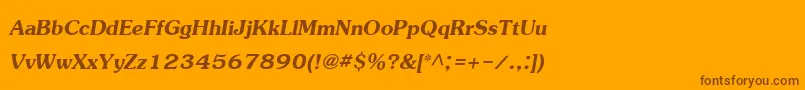 JasmineupcBoldItalic-Schriftart – Braune Schriften auf orangefarbenem Hintergrund