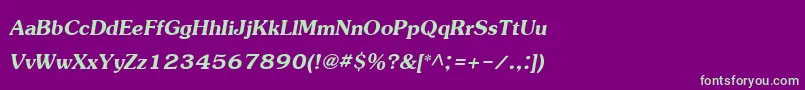 JasmineupcBoldItalic Font – Green Fonts on Purple Background