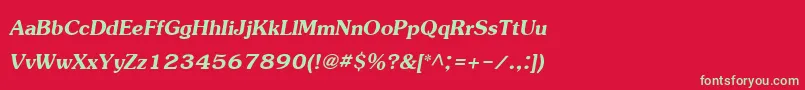 JasmineupcBoldItalic Font – Green Fonts on Red Background