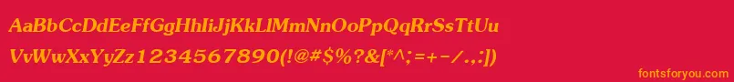 JasmineupcBoldItalic Font – Orange Fonts on Red Background