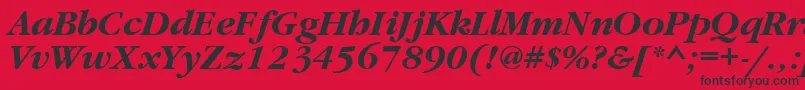 GaramondtttBolditalic Font – Black Fonts on Red Background