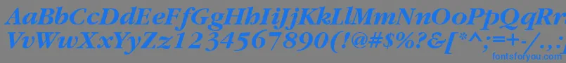 フォントGaramondtttBolditalic – 灰色の背景に青い文字