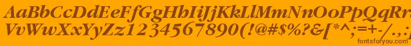 GaramondtttBolditalic-Schriftart – Braune Schriften auf orangefarbenem Hintergrund