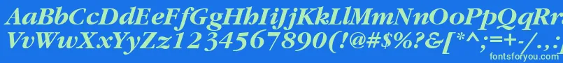 GaramondtttBolditalic Font – Green Fonts on Blue Background