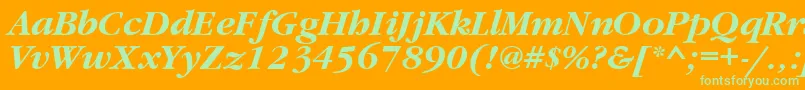 Шрифт GaramondtttBolditalic – зелёные шрифты на оранжевом фоне