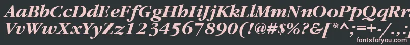 GaramondtttBolditalic-fontti – vaaleanpunaiset fontit mustalla taustalla