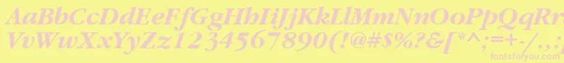Fonte GaramondtttBolditalic – fontes rosa em um fundo amarelo