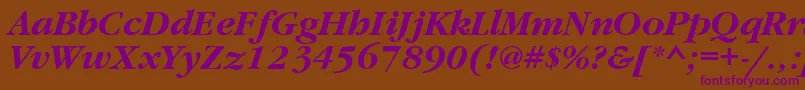 GaramondtttBolditalic Font – Purple Fonts on Brown Background