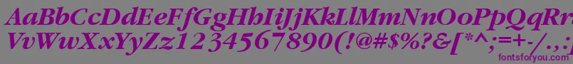 GaramondtttBolditalic-Schriftart – Violette Schriften auf grauem Hintergrund
