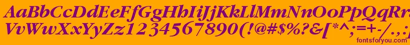 GaramondtttBolditalic Font – Purple Fonts on Orange Background