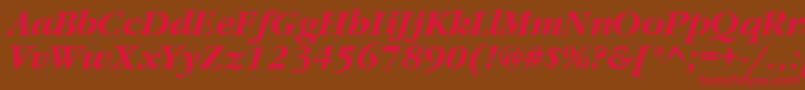 フォントGaramondtttBolditalic – 赤い文字が茶色の背景にあります。