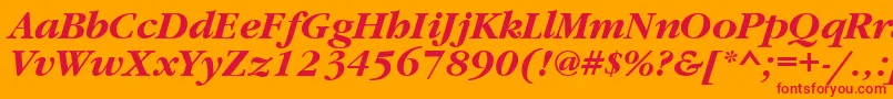 フォントGaramondtttBolditalic – オレンジの背景に赤い文字