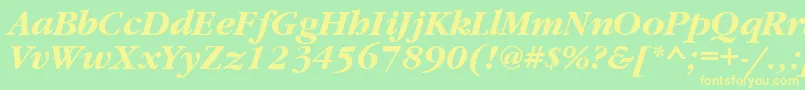 Шрифт GaramondtttBolditalic – жёлтые шрифты на зелёном фоне