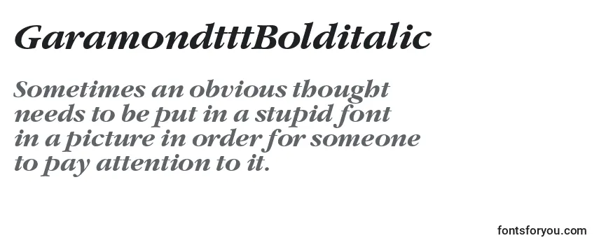 Review of the GaramondtttBolditalic Font