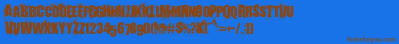 LivingHell Font – Brown Fonts on Blue Background