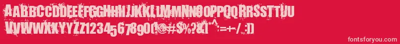 LivingHell Font – Pink Fonts on Red Background