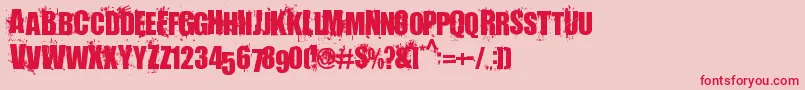 LivingHell Font – Red Fonts on Pink Background