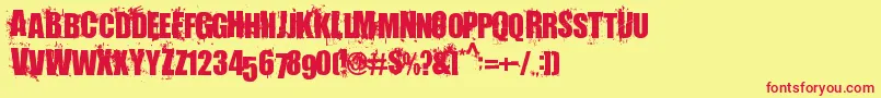 LivingHell Font – Red Fonts on Yellow Background