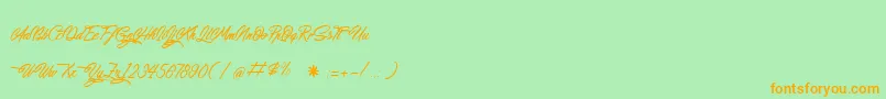 Fonte WalkingInSunlight – fontes laranjas em um fundo verde