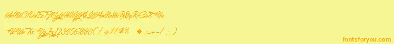 WalkingInSunlight Font – Orange Fonts on Yellow Background
