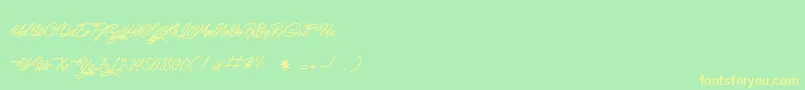 WalkingInSunlight Font – Yellow Fonts on Green Background