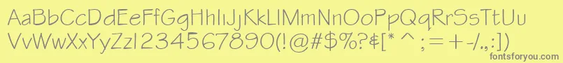 StylusItcTt-Schriftart – Graue Schriften auf gelbem Hintergrund