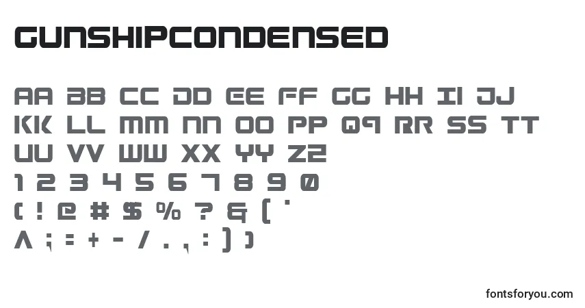 GunshipCondensed Font – alphabet, numbers, special characters