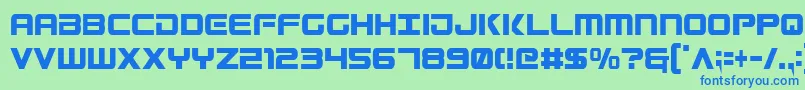 GunshipCondensed Font – Blue Fonts on Green Background