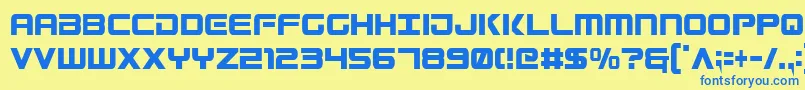 GunshipCondensed Font – Blue Fonts on Yellow Background