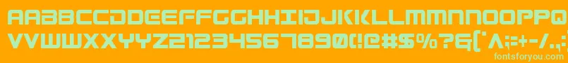 GunshipCondensed-fontti – vihreät fontit oranssilla taustalla