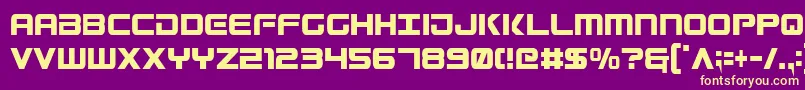 GunshipCondensed Font – Yellow Fonts on Purple Background