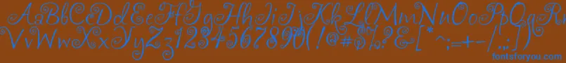 Akafrivolity Font – Blue Fonts on Brown Background
