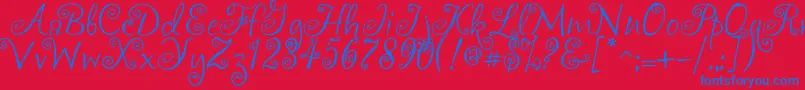 Akafrivolity-fontti – siniset fontit punaisella taustalla
