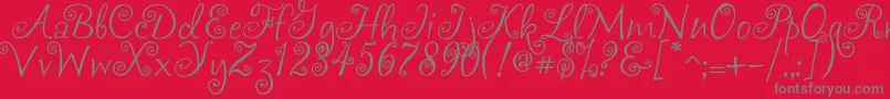 Akafrivolity-Schriftart – Graue Schriften auf rotem Hintergrund