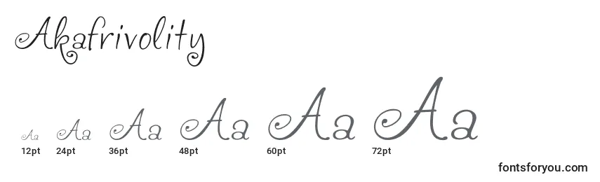 Akafrivolity (98475) Font Sizes