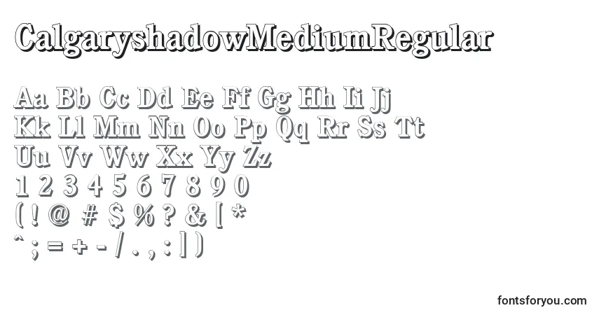 CalgaryshadowMediumRegularフォント–アルファベット、数字、特殊文字