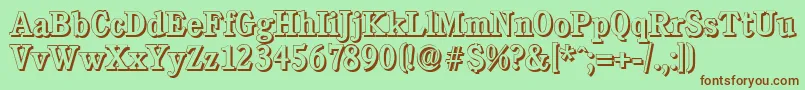 CalgaryshadowMediumRegular Font – Brown Fonts on Green Background