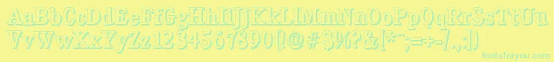 CalgaryshadowMediumRegular Font – Green Fonts on Yellow Background