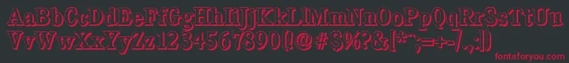 CalgaryshadowMediumRegular Font – Red Fonts on Black Background